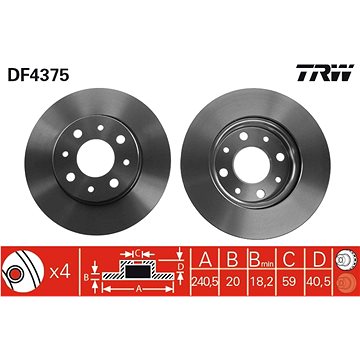 

TRW Brzdový kotouč DF4375 sada 2ks