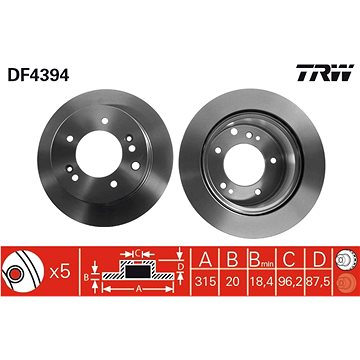 

TRW Brzdový kotouč DF4394 sada 2ks