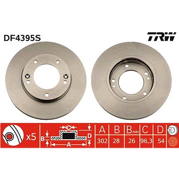 

TRW Brzdový kotouč DF4395S sada 2ks