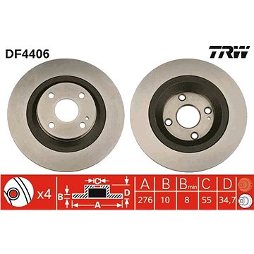 

TRW Brzdový kotouč DF4406 sada 2ks