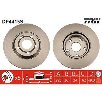 

TRW Brzdový kotouč DF4415S sada 2ks