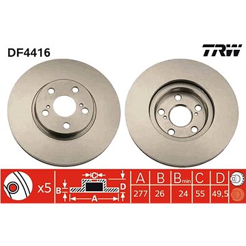 

TRW Brzdový kotouč DF4416 sada 2ks