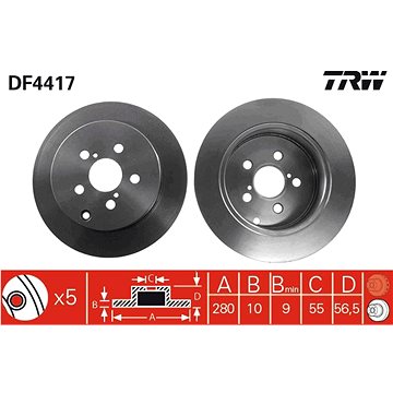 

TRW Brzdový kotouč DF4417 sada 2ks