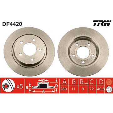 

TRW Brzdový kotouč DF4420 sada 2ks