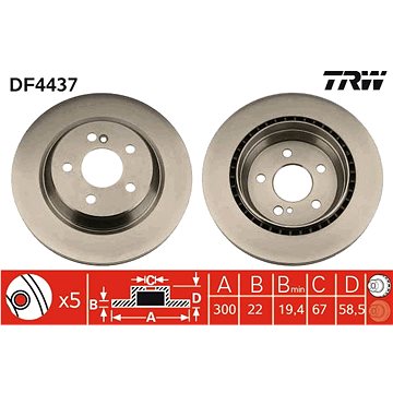 

TRW Brzdový kotouč DF4437 sada 2ks