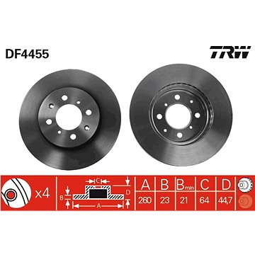 

TRW Brzdový kotouč DF4455 sada 2ks