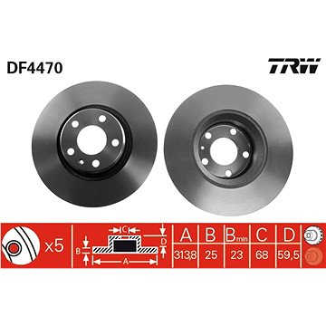 

TRW Brzdový kotouč DF4470 sada 2ks
