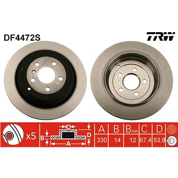 

TRW Brzdový kotouč DF4472S sada 2ks