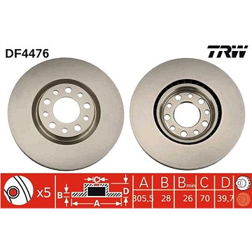 

TRW Brzdový kotouč DF4476 sada 2ks
