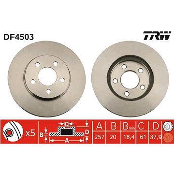 

TRW Brzdový kotouč DF4503 sada 2ks