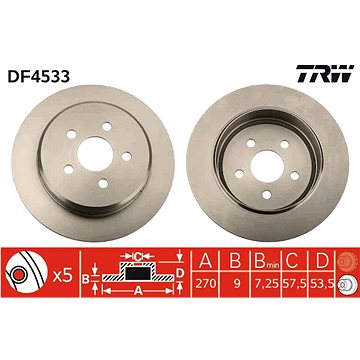 

TRW Brzdový kotouč DF4533 sada 2ks