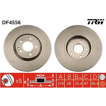 

TRW Brzdový kotouč DF4556 sada 2ks