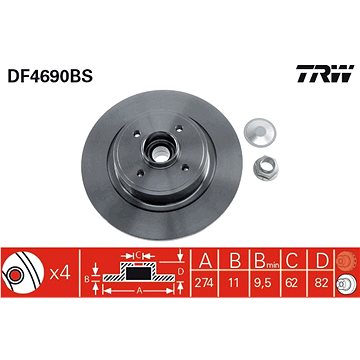

TRW Brzdový kotouč DF4690BS sada 2ks