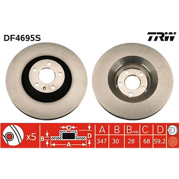 

TRW Brzdový kotouč DF4695S sada 2ks