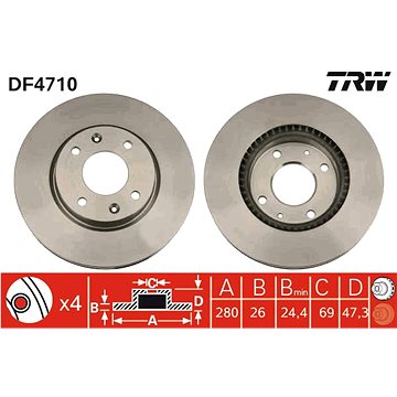 

TRW Brzdový kotouč DF4710 sada 2ks