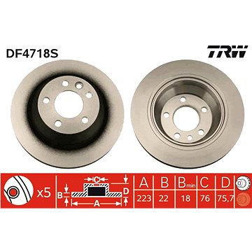 

TRW Brzdový kotouč DF4718S sada 2ks