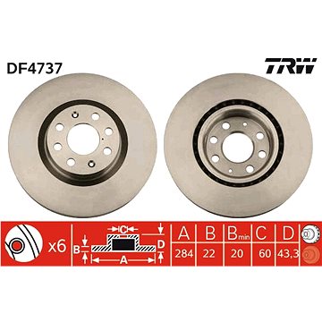 

TRW Brzdový kotouč DF4737 sada 2ks