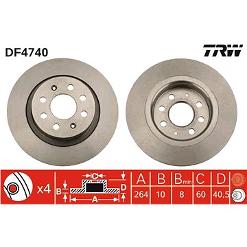 

TRW Brzdový kotouč DF4740 sada 2ks