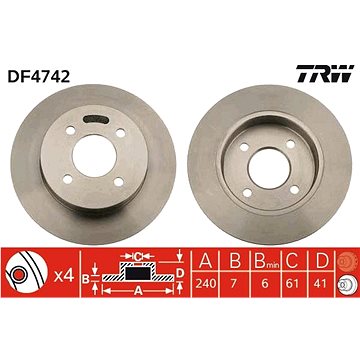 

TRW Brzdový kotouč DF4742 sada 2ks
