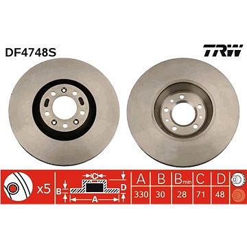 

TRW Brzdový kotouč DF4748S sada 2ks