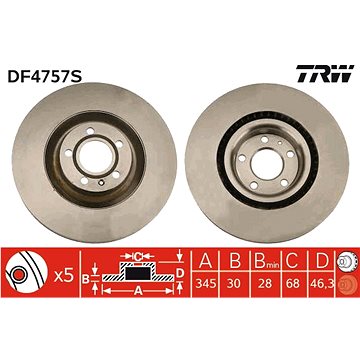 

TRW Brzdový kotouč DF4757S sada 2ks