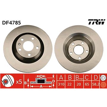 

TRW Brzdový kotouč DF4785 sada 2ks