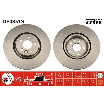 

TRW Brzdový kotouč DF4851S sada 2ks