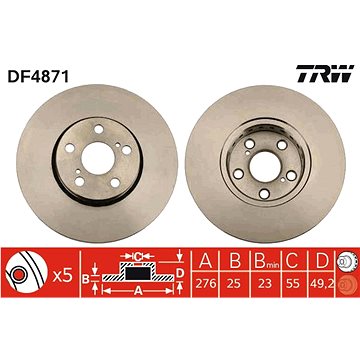 

TRW Brzdový kotouč DF4871 sada 2ks
