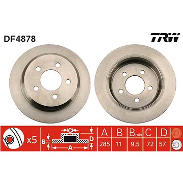 

TRW Brzdový kotouč DF4878 sada 2ks