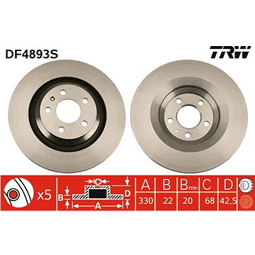 

TRW Brzdový kotouč DF4893S sada 2ks