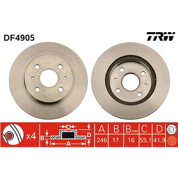 

TRW Brzdový kotouč DF4905 sada 2ks