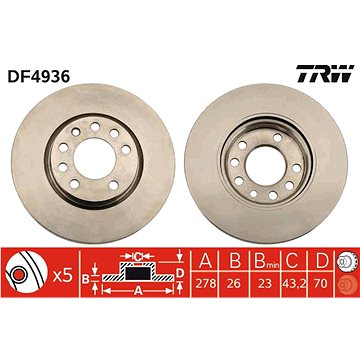 

TRW Brzdový kotouč DF4936 sada 2ks