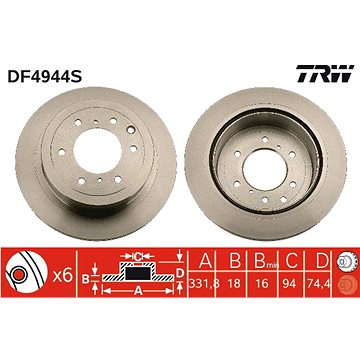 

TRW Brzdový kotouč DF4944S sada 2ks
