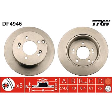 

TRW Brzdový kotouč DF4946 sada 2ks