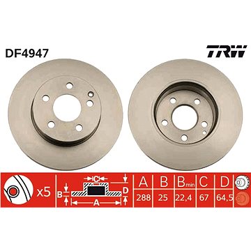 

TRW Brzdový kotouč DF4947 sada 2ks