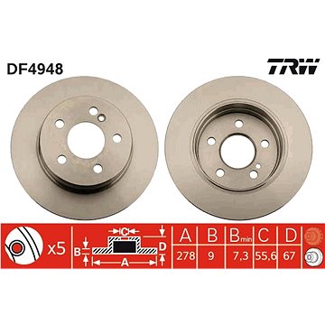 

TRW Brzdový kotouč DF4948 sada 2ks