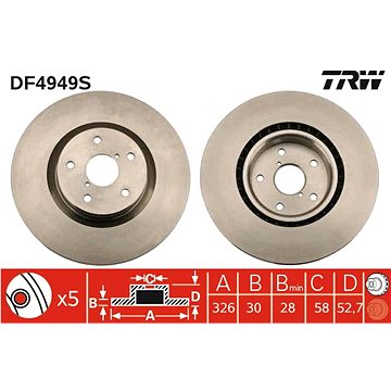 

TRW Brzdový kotouč DF4949S sada 2ks