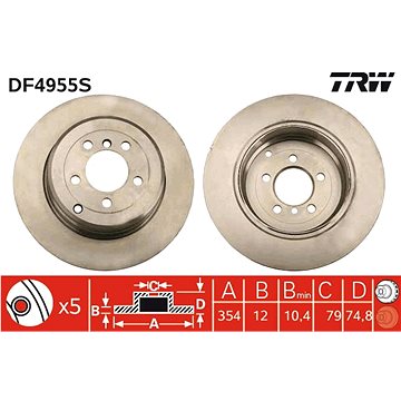 

TRW Brzdový kotouč DF4955S sada 2ks