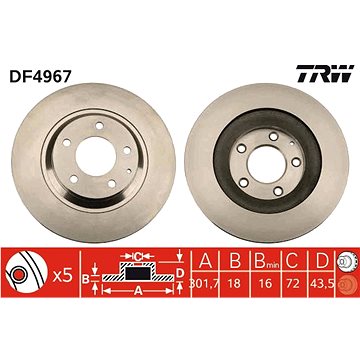 

TRW Brzdový kotouč DF4967 sada 2ks