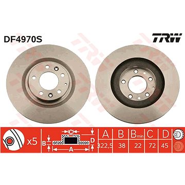

TRW Brzdový kotouč DF4970S sada 2ks
