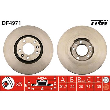 

TRW Brzdový kotouč DF4971 sada 2ks