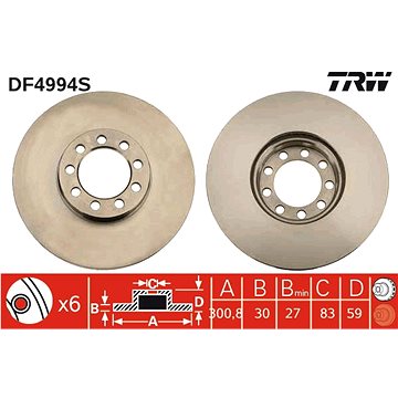 

TRW Brzdový kotouč DF4994S sada 2ks