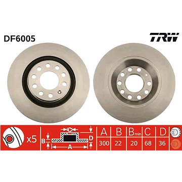 

TRW Brzdový kotouč DF6005 sada 2ks