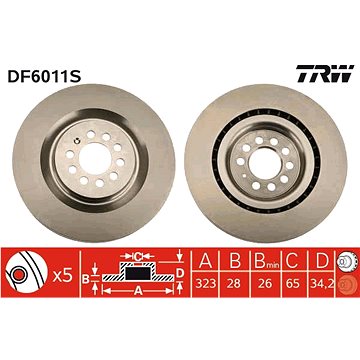 

TRW Brzdový kotouč DF6011S sada 2ks