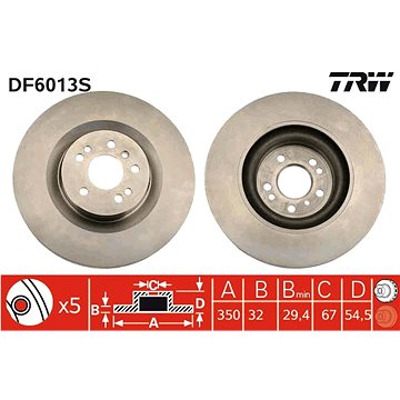 

TRW Brzdový kotouč DF6013S sada 2ks