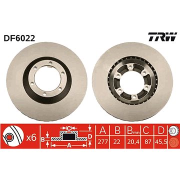 

TRW Brzdový kotouč DF6022 sada 2ks