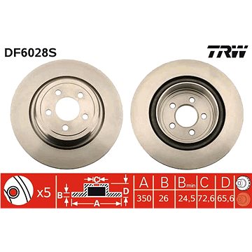 

TRW Brzdový kotouč DF6028S sada 2ks