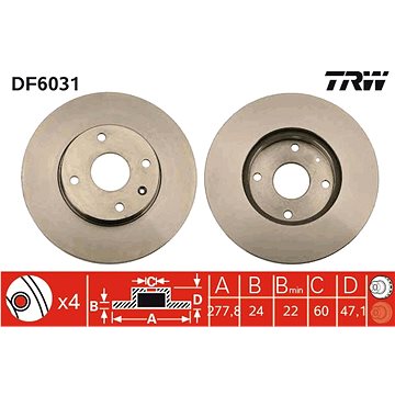 

TRW Brzdový kotouč DF6031 sada 2ks
