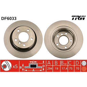 

TRW Brzdový kotouč DF6033 sada 2ks