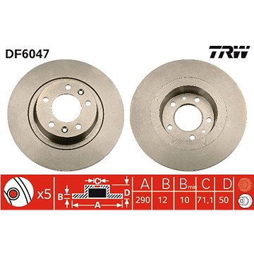 

TRW Brzdový kotouč DF6047 sada 2ks